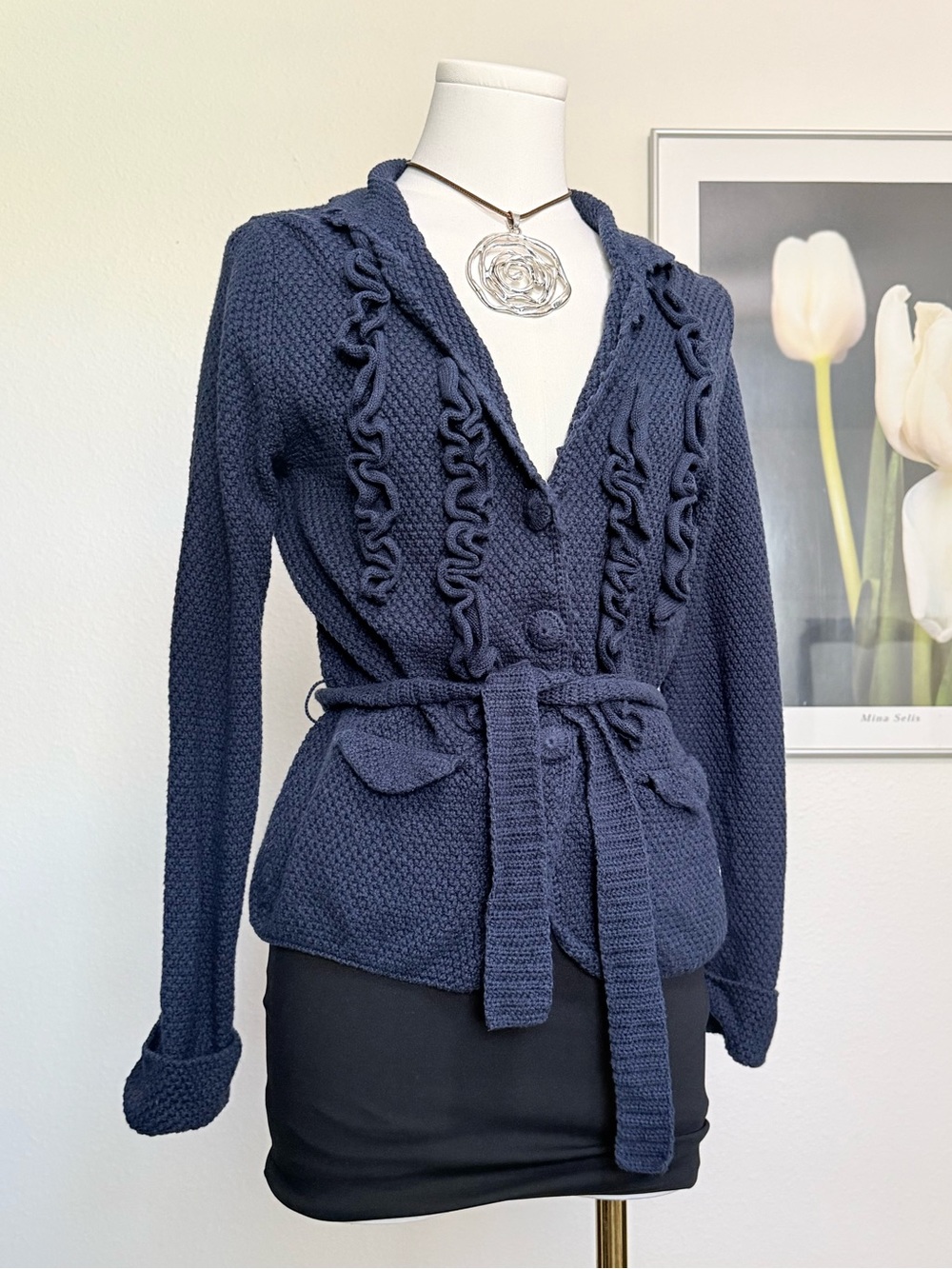 Odd Molly Ruffle Belted Wrap Cardigan Whimsy Retro Twee